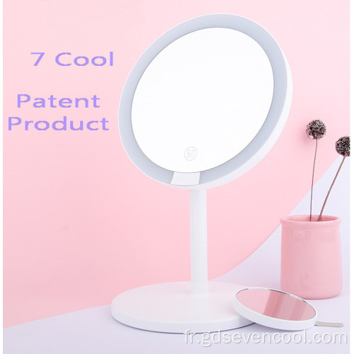 Miroir de maquillage 5x avec miroir de vanité d&#39;agrandissement à touche LED